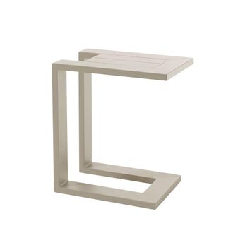 Oviala Estante para tumbona de aluminio color crema