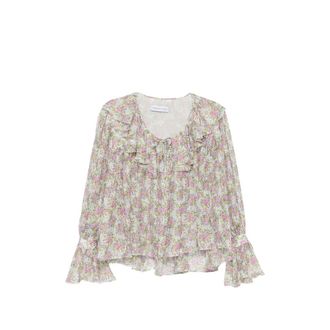 Raquel Diniz Floral-print Ruffled Blouse