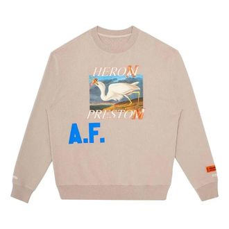 Heron Preston Heron Af Crew Sweatshirt Taupe HMBA014R21JER0036145