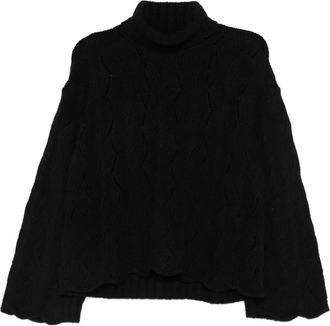 Twin-Set Maglione con lavorazione pointelle - Nero