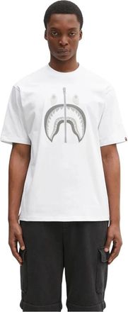 A Bathing Ape Chain Stitch Shark T-shirt - Heren - T-shirts - Wit - L - Katoen - Tops