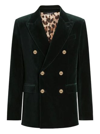 Dolce & Gabbana Double-Breasted Sicily Light Cotton Velvet Jacket