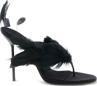 PARIS TEXAS High-Heeled Sandals With Feathered Straps