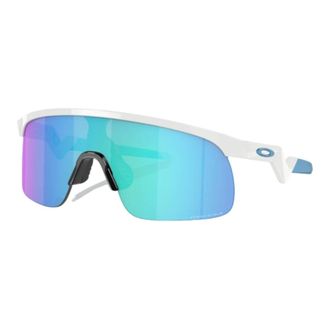 Oakley Accessoires, Heren, Wit, ONE Size, Sportieve zonnebril met Prizm Sapphire lenzen