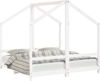 vidaXL Kids Bed Frame White 2x(80x160) cm Solid Wood Pine Vidaxl