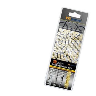 OEM Cadena De Bicicleta De Acero De Alto Carbono, Compatible Con M&uacute;ltiples Velocidades, 10s Oro Plata