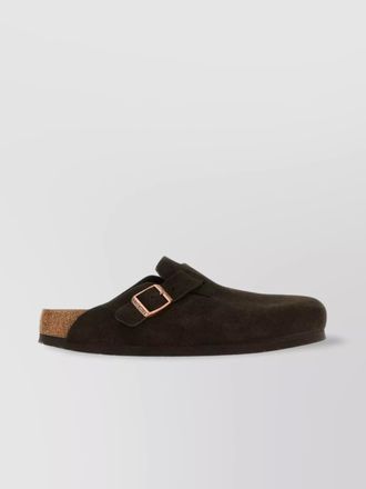 Birkenstock suede slippers boston flat round toe