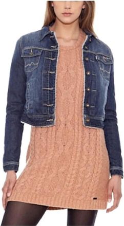 Pepe Jeans London Warwic Jack met Borg Voering - Dames - Spijkerjassen - Blauw - S - Denim - Jassen
