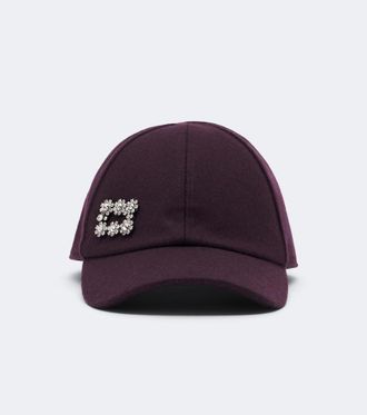 Roger Vivier Embellished wool and cashmere baseball cap