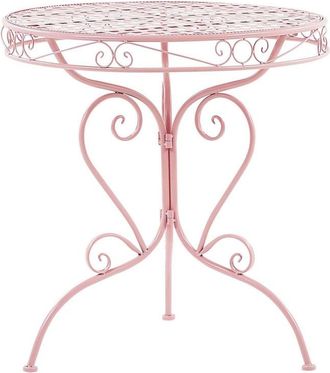 Beliani Mesa de balcón 70 cm 70 cm metal rosa