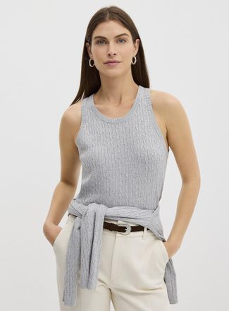 Contemporaine Womens Flowy cable-knit Cami Top