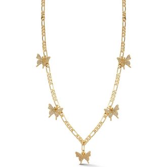 Sphera Milano Cubic Zirconia Butterfly Necklace in Gold at Nordstrom Rack