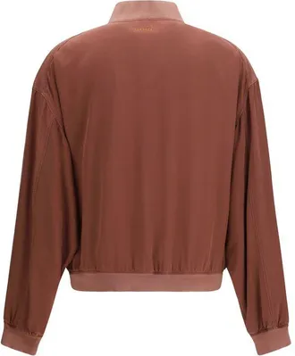 Versace Silk Bomber Jacket - Bordeaux