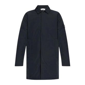 Stone Island Quilted Single-Breasted Coat - Heren - Mantel - Blauw - XL - Polyester - Jassen