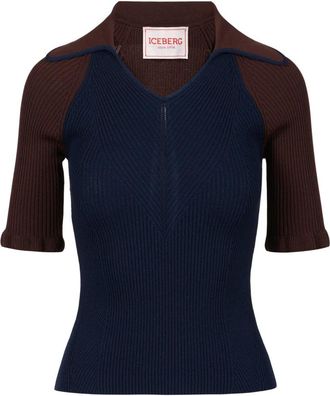 Iceberg Polo trui met V-hals - Dames - V-hals truien - Veelkleurig - M - Truien & Vesten