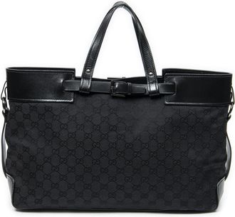 Gucci Pre-owned Womens Horizontal Belt Tote Shoulder Bag - Black - One Size