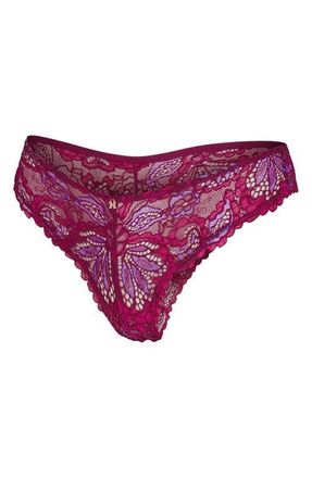 Savage x Fenty Romantic Corded Lace Brazilian Panties in Sugarplum Passionfruit Purple at Nordstrom, Size X-Large