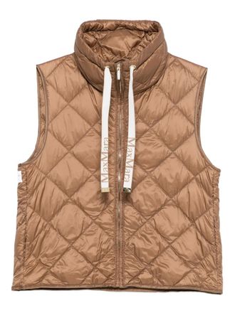 Max Mara quilted zip waistcoat - Brown
