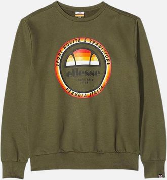 Ellesse Mens ELLESSE Mens Sweatshirts Crew Neck Long Sleeve Heavy Warm Pullover Winter Jumper - Green - Size: 34