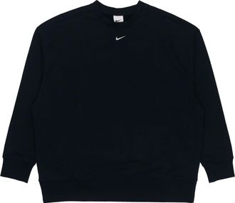 Nike (WMNS) Nike Solid Color Logo Knit Round Neck Pullover Black Hoodie DD5468-010