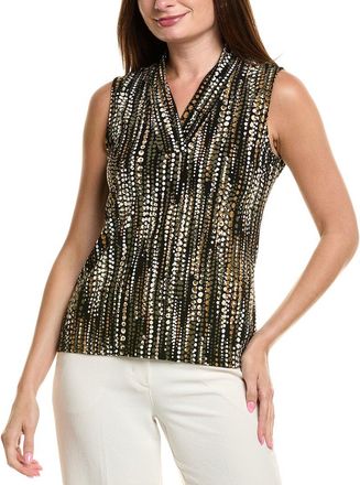 Anne Klein The Triple Pleat Printed Top