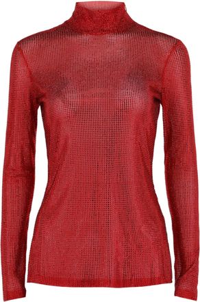 Ferragamo Crystal-Embellished Long Sleeve Top