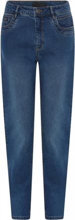 C.Ro Denim Blue Broek met Ritsdetail - Dames - Slim Fit Jeans - Blauw - 3XL - Denim - Jeans