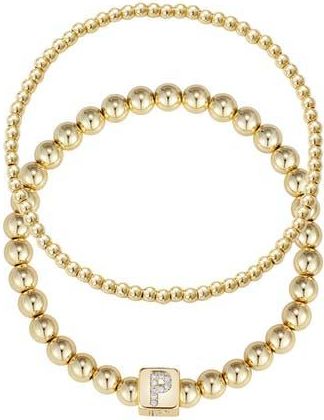 Adornia Set of 2 Gold Plated Stretch Bracelets in Gold-P at Nordstrom Rack