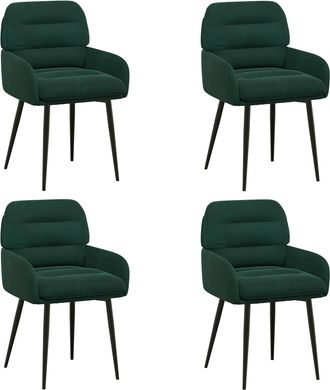 vidaXL Sillas De Comedor 4 Uds. Terciopelo Verde Oscuro Vidaxl