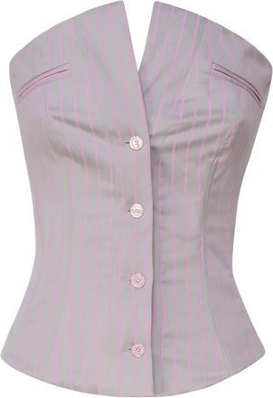 Poster Girl Court Corset Top - Dames - Tops zonder mouwen - Roze - XS - Katoen - Tops