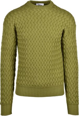 Alpha Studio Chunky Cable Knit Sweater In Pistachio Green