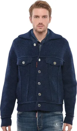Dsquared2 Navy Blue Shirt Collar Jacket