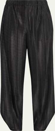 Giorgio Armani Tapered Plisse Jersey Trousers