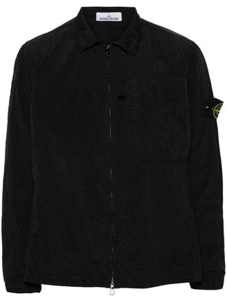 Stone Island Shirtjack met Compass-logopatch - Zwart