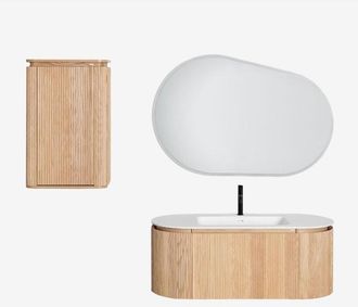 Sklum Conjunto De Muebles De Ba&ntilde;o En Madera Con Lavabo Integrado Carsone Sklum