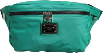 Dolce & Gabbana Mens Logo Plaque Nylon Belt Bag Green