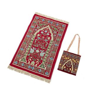 OEM Manta De Oraci&oacute;n, Alfombra De Oraci&oacute;n Con Bolsa, Estampado Rojo