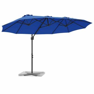 Berkfield Home Modern Garden Cantilever Parasol Azure blue 372 x 198 x 253 cm
