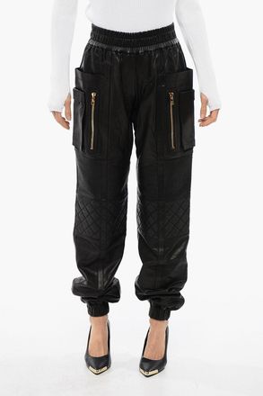 Balmain Pantaloni in Pelle Multitasca con Dettaglio Trapuntato Balmain