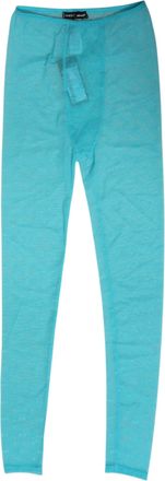 Dolce & Gabbana Womens Logo Lace Nylon-Elastane Leggings Blue