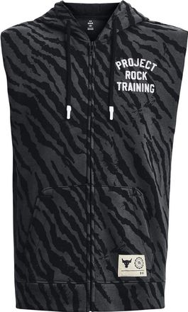 Under Armour Project Rock Rival Fleece Sleeveless Full Zip Top Black 1377444-001