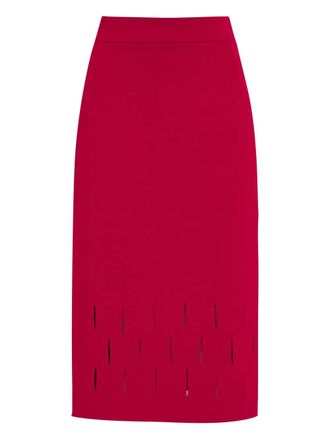 Gloria Coelho laser-cut midi skirt - Red