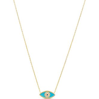 SHYMI Evil Eye Pendant Necklace in Gold/blue at Nordstrom, Size 16