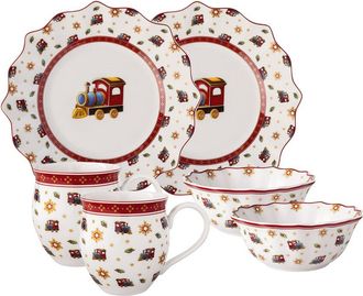 Villeroy & Boch 6Pc Toys Delight Limited Anniversary Edition Locomotive Breakfast Set For Two