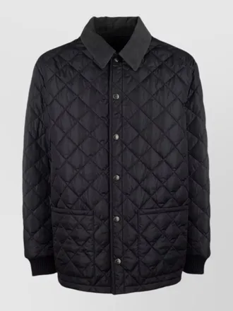 Prada quilted jacket front pockets ribbed cuffs