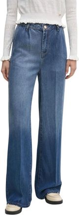 Gaud&igrave; Gekreukte Wijde Jeans - Dames - Jeans - Blauw - Maat: W26 Katoen