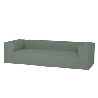 Deco Wood Sof&aacute; de 4 plazas de pana color verde azulado 260x110cm