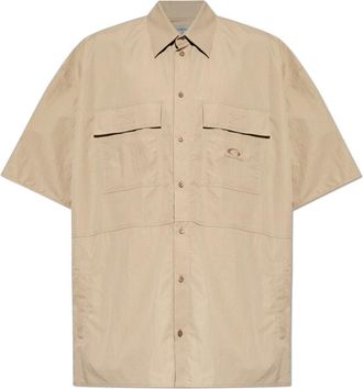 Balenciaga Short Sleeve Shirts, male, Beige, Size: XL Oversized Shirt With Pockets