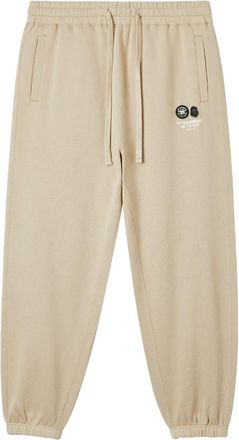 Fingercroxx Trainingsbroek met logo patch - Beige