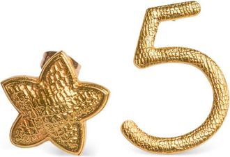 Lako Bukia X Natia Khutsishvili Number 5 earrings - women - Gold Plated Brass - One Size